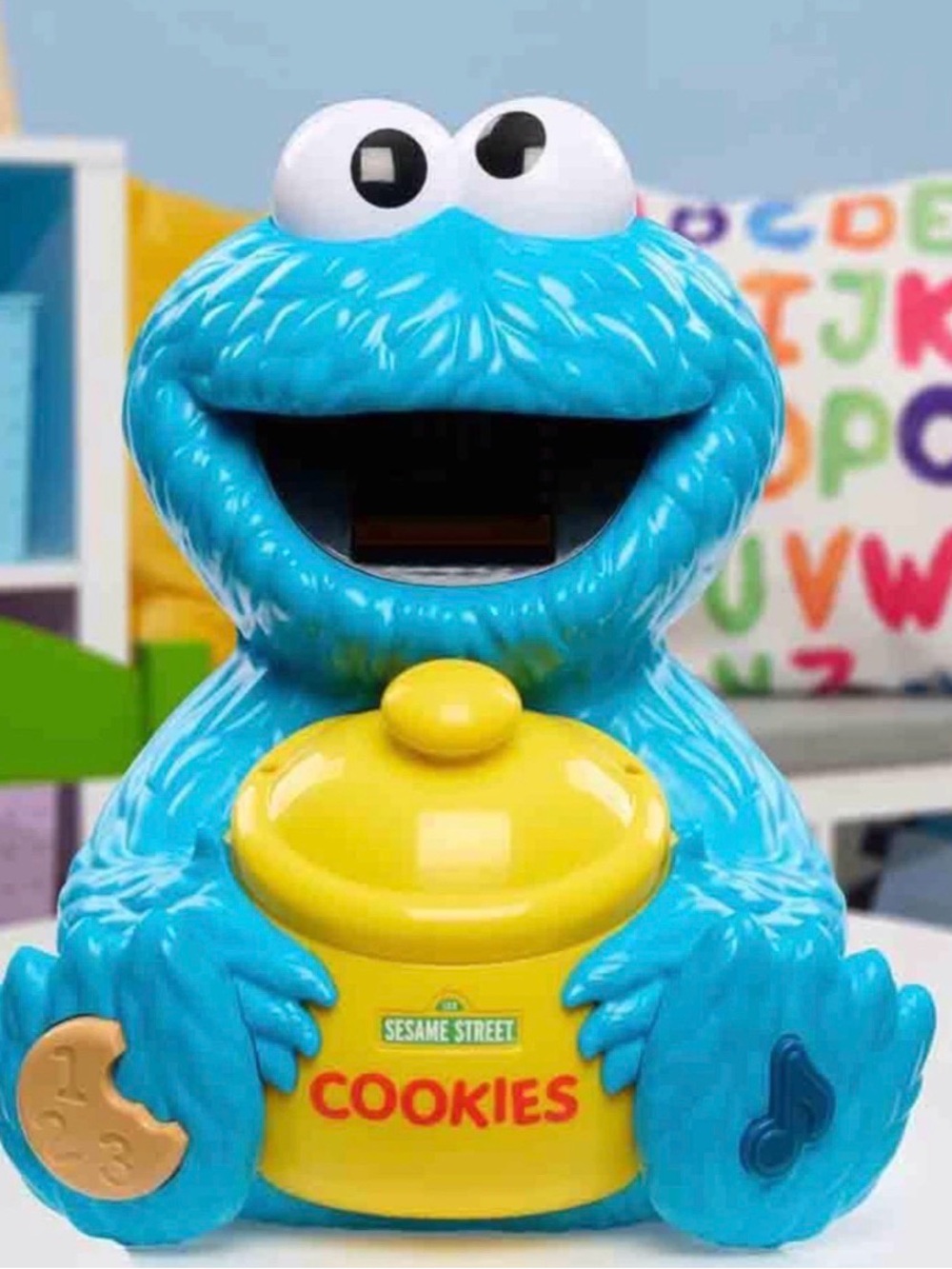 Sesame Street Cookie Monster Blue Toy Bank with Yellow Cookie Jar